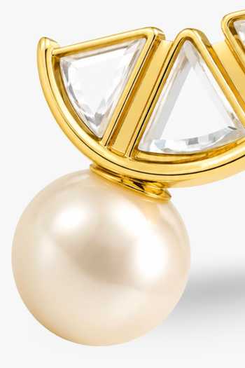 Isharya_White Yuzu Mirror Pearl Studs _Online_at_Aza_Fashions