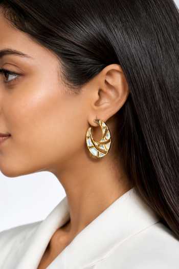 Isharya Crema Mirror Stud Earrings 