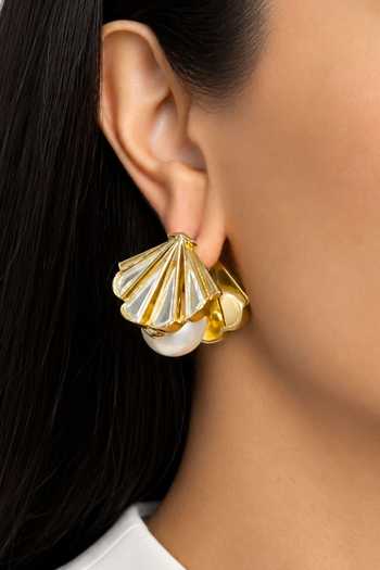 Buy_Isharya_White Feni Pearl Mirror Work Earrings _Online_at_Aza_Fashions