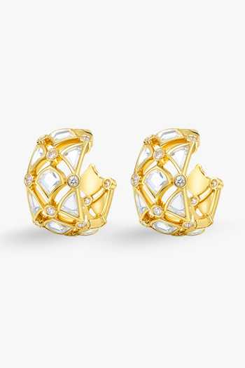 Isharya Deco Mirror Statement Hoop Earrings 