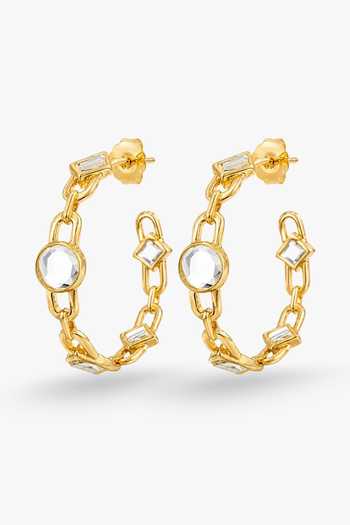 Isharya Pearl Girl Mirror Hoop Earrings 