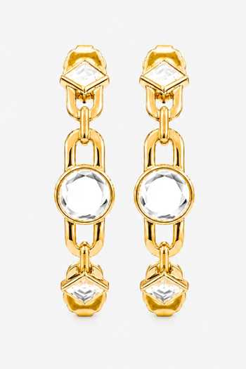 Isharya White Pearl Girl Mirror Hoop Earrings Online at Aza Fashions Isharya_White Pearl Girl Mirror Hoop Earrings _Online_at_Aza_Fashions
