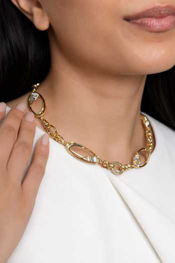 Isharya_Gold Plated Nova Mirror Choker Necklace _Online_at_Aza_Fashions