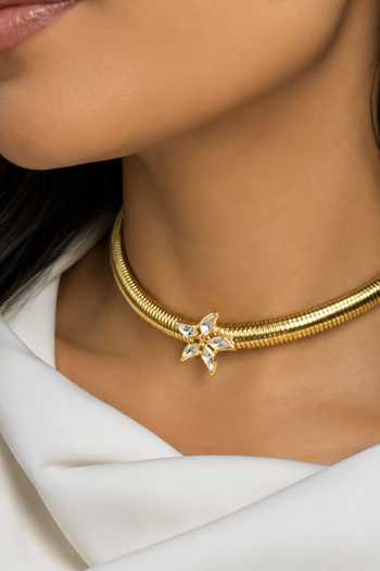 Buy_Isharya_Gold Plated Stari Mirror Choker Necklace _Online_at_Aza_Fashions