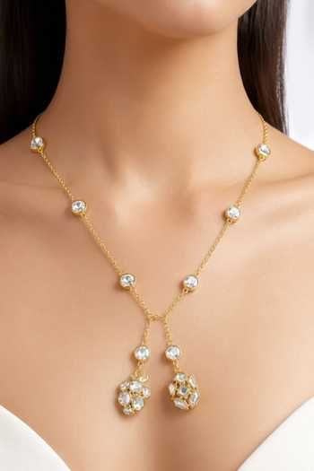 Isharya Chainmail Mirror Lariat Necklace 