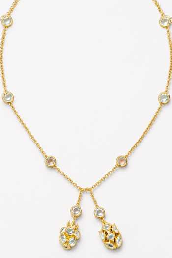 Isharya Chainmail Mirror Lariat Necklace 