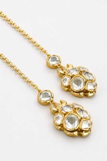 Buy_Isharya_Gold Plated Chainmail Mirror Lariat Necklace _Online_at_Aza_Fashions