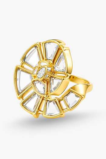 Buy_Isharya_Gold Plated Conch Statement Mirror Ring _Online_at_Aza_Fashions