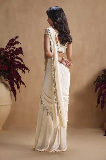 Niamh By Kriti Hand Embellished Pre-Draped Saree Set