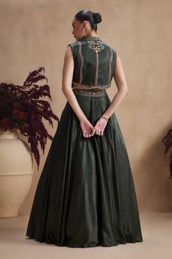 Niamh By Kriti Emerald Regal Jacket Lehenga Set