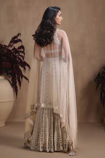 Niamh By Kriti Moonlit Hand Embroidered Fishcut Lehenga Set