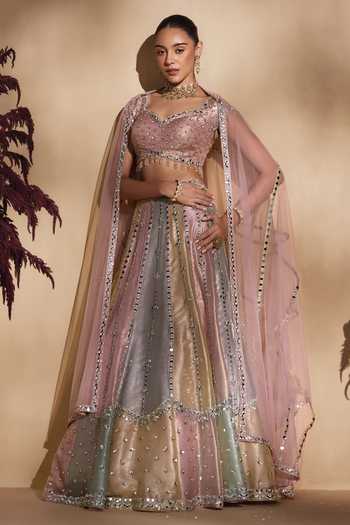 Niamh By Kriti Pastel Prism Embellished Lehenga Set
