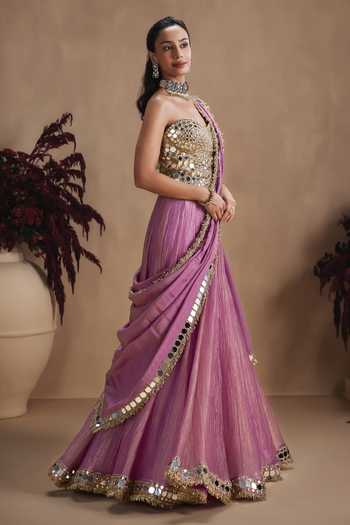 Niamh By Kriti Imperial Violet Lehenga Set