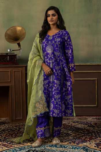Ronak's Couture Floral Woven Kurta Set 