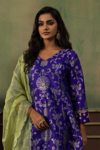 Ronak's Couture Floral Woven Kurta Set 