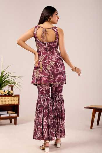 Damoiselle Hand Paisley Print Kurta Set 