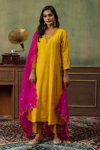 Ronak's Couture Zardozi Placement Embroidered Kurta Set 