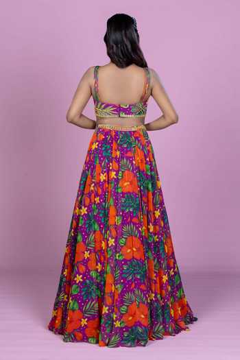 Damoiselle Tropical Print Lehenga Set 