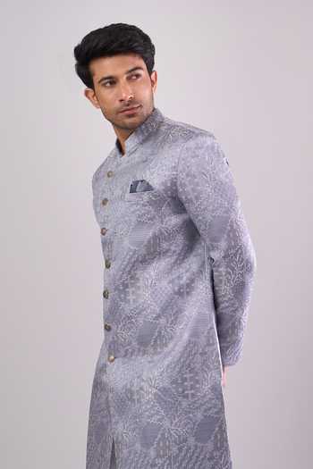 Arihant Rai Sinha Designer Woven Jacquard Sherwani & Pant Set 