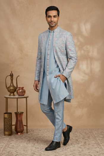 Arihant Rai Sinha Geometric Embroidered Sherwani Kurta Set 