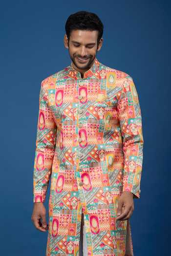 Arihant Rai Sinha Flower Pattern Sherwani Set 