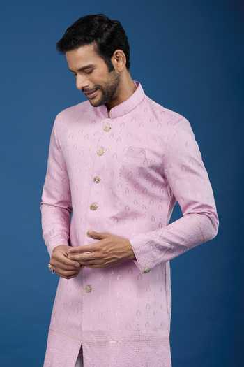 Arihant Rai Sinha Leaflet Embroidered Sherwani Set 