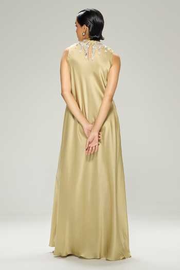 Dilnaz Ashley Pure Silk Chamoise Embellished Gown