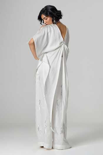 Dilnaz Disco Sequin Embroidered Flared Trouser 