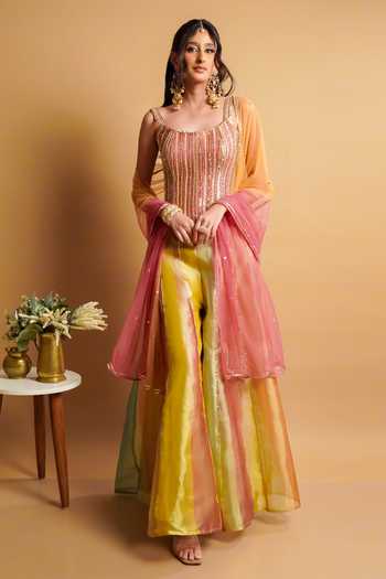 RAYASHA KHAN Noore Embroidered Corset Palazzo Set 