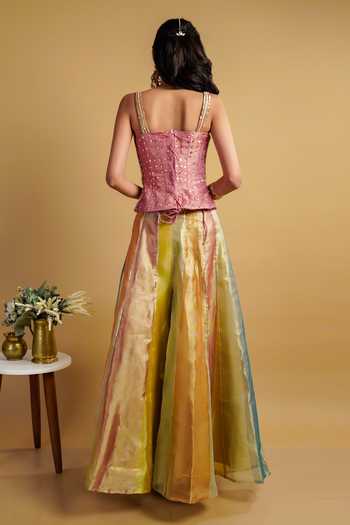 RAYASHA KHAN Noore Embroidered Corset Palazzo Set 