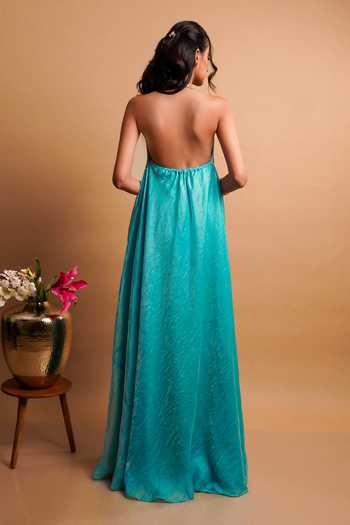 Buy RAYASHA KHAN Blue , Tissue, Organza Sequins, Beads, Pearls Elara Gown With Dupatta Online at Aza Fashions Buy_RAYASHA KHAN_Blue , Tissue, Organza Sequins, Beads, Pearls Elara Gown With Dupatta _Online_at_Aza_Fashions