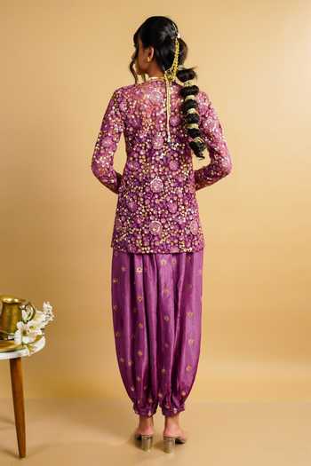 RAYASHA KHAN Veya Embroidered Jacket Balloon Pant Set 