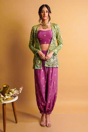 RAYASHA KHAN Lueur Embroidered Short Jacket Set 