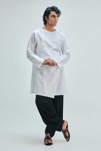Saphed Kohl Dhoti Draped Pant