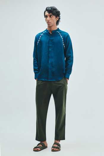 Saphed Pine Linen Tapered Lounge Pant 
