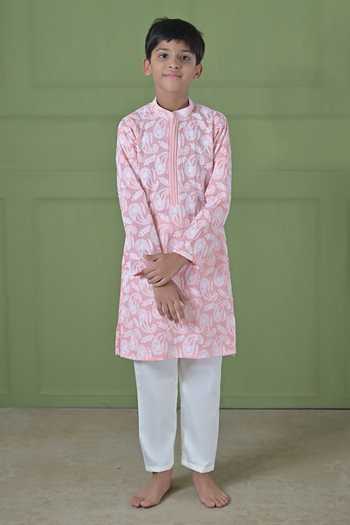 The Plum Bum Cotton Thread Work Kurta Set 