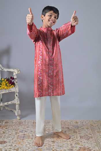The Plum Bum Chanderi Kurta & Pant Set 