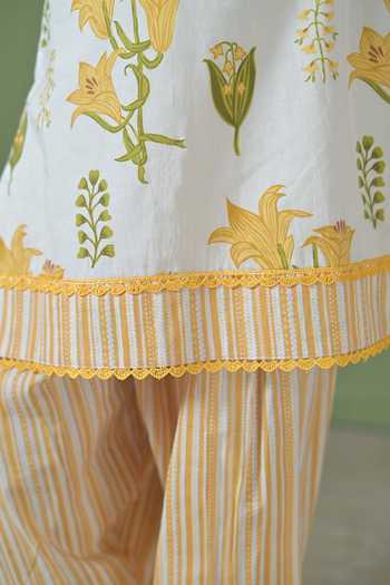 Shop_The Plum Bum_Off White Cotton Lily Kurta Farshi Salwar Set _Online_at_Aza_Fashions