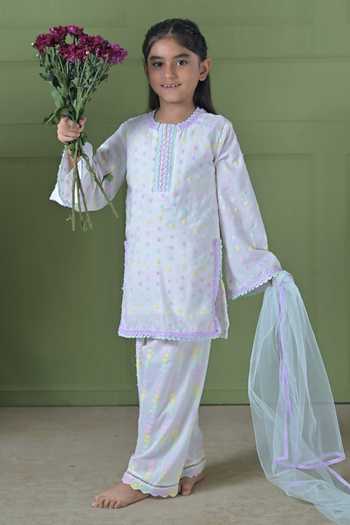 The Plum Bum Embroidered Kurta Farshi Salwar Set 
