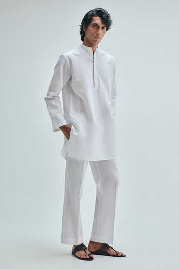 Saphed Taj Straight Pleated Pant 