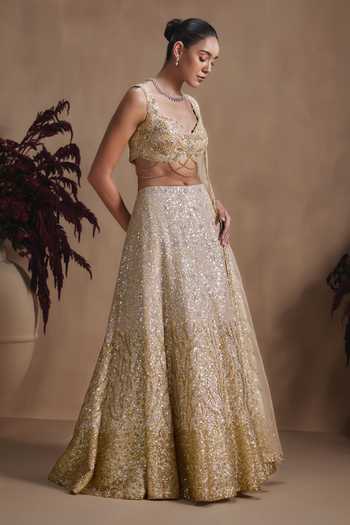 Niamh By Kriti Celestial Champagne Embellished Lehenga Set