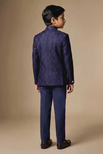 SPRING BREAK Geometric Embroidered Bandhgala