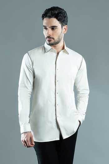 Varoin Marwah White Inscribed Shirt 