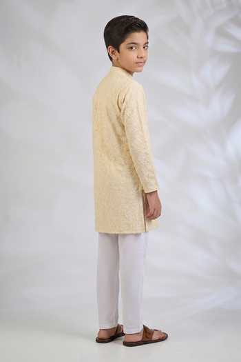 SPRING BREAK Ivory Embroidered Kurta Set 