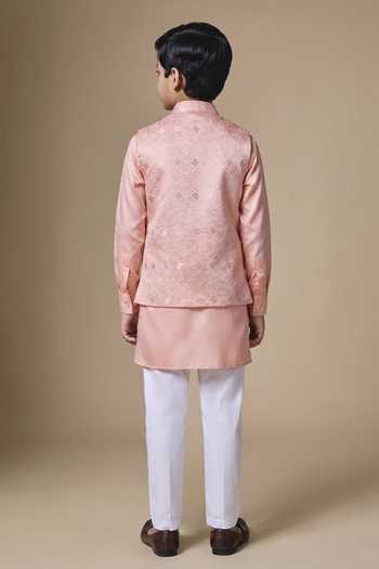 SPRING BREAK Geometric Embroidered Bundi & Kurta Set 