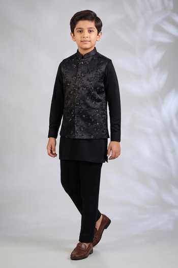 Spring Break Floral Embroidered Bundi & Kurta Set 