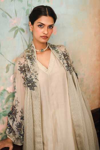 Paulmi And Harsh Laverna Embroidered Jacket Kurta Set