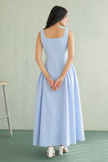 Masoomm Bluebell Gathered Woven Dress