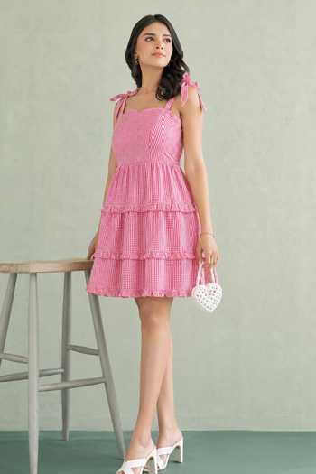 Buy Masoomm Red Cotton Sweetheart Neck Candy Bow Woven Dress Online at Aza Fashions Buy_Masoomm_Red Cotton Sweetheart Neck Candy Bow Woven Dress _Online_at_Aza_Fashions