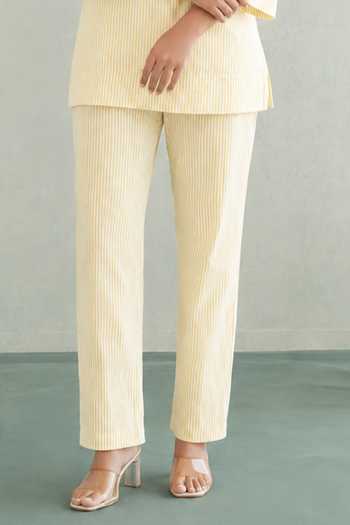 Masoomm Yellow Cotton V-neck, Collared Neck, Yes Lemon Zest Woven Kurta And Pant Set at Aza Fashions Masoomm_Yellow Cotton V-neck, Collared Neck, Yes Lemon Zest Woven Kurta And Pant Set _at_Aza_Fashions